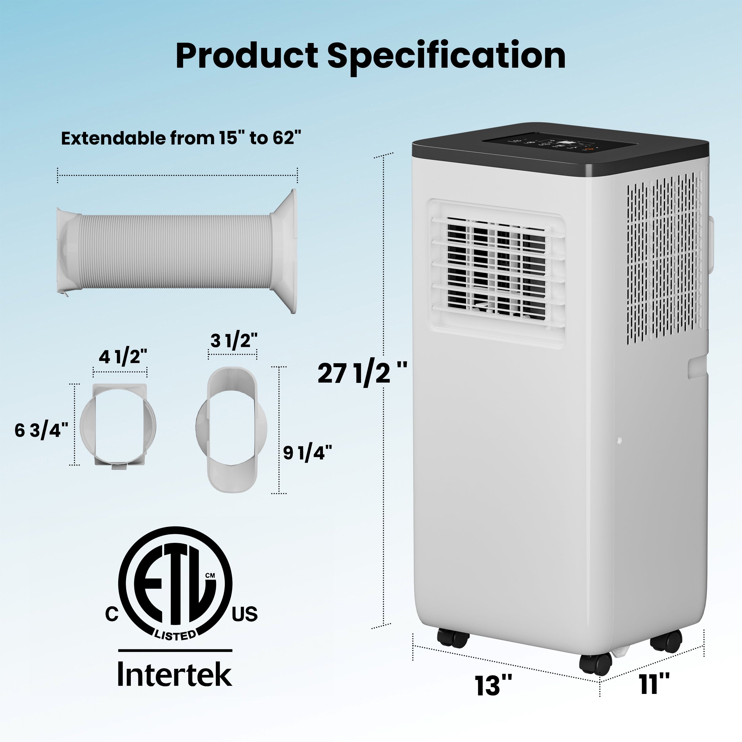 10000 BTU Portable Air Conditioner, 4-In-1 Cooling / Dehumidifier / Fan / Sleep Mode, Remote Control, 24H Timer, For Rooms Up To 450 Sq.Ft
