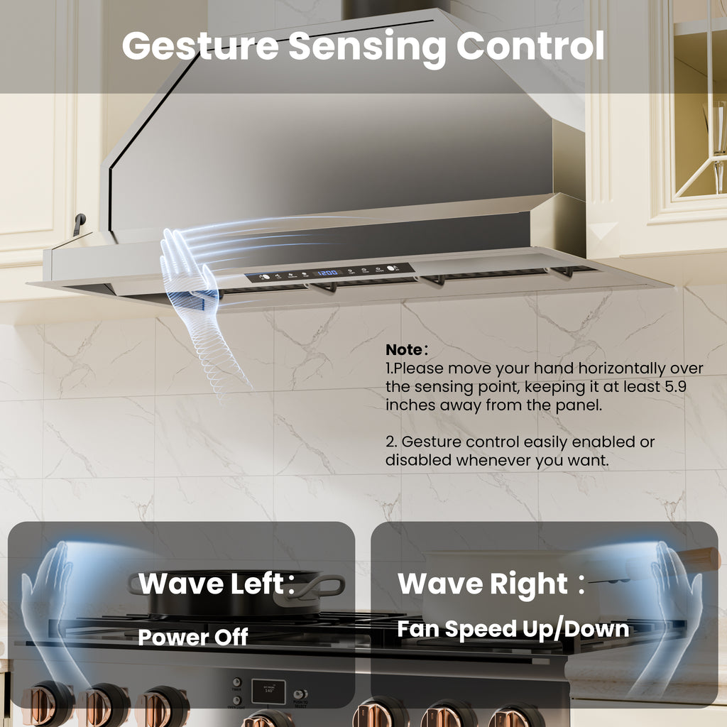 30 in. 600 CFM Convertible Ducted to Ductless Insert Range Hood in Stainless Steel with Filter,Lighting, Gesture Control