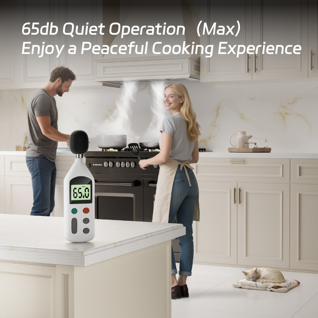 36" 900 CFM Stainless Steel Insert Range Hood, Convertible Ducted/Ductless, Touch & Gesture Control, LED