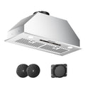30" 900 CFM Stainless Steel Insert Range Hood, Convertible Ducted/Ductless, Touch & Gesture Control, LED